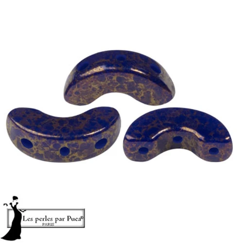 Perle di vetro Arcos® di Puca® 5x10 mm - Zaffiro Bronzo Opaco x10g