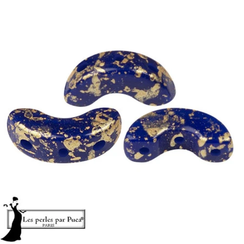 Perle di vetro Arcos® di Puca® 5x10 mm - Zaffiro opaco Splash x10g