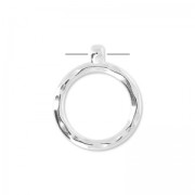 Pendente anello martellato 33 mm Placcatura Argento Antico x1|raw }}