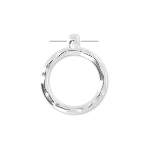 Pendente anello martellato 33 mm Placcatura Argento Antico x1