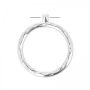 Pendente anello martellato 41 mm Placcatura Argento Antico x1