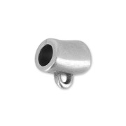 Tubo attacca-ciondolo un anello 8x7 mm Placcatura argento antico x1|raw }}