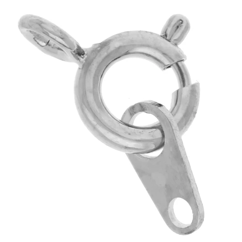 Chiusura a molla con targhetta da 5 mm - rodiata x1