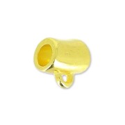 Tubo attacca-ciondolo un anello 8x7 mm Dorato con oro fino x1|raw }}