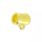 Tubo attacca-ciondolo un anello 8x7 mm Dorato con oro fino x1