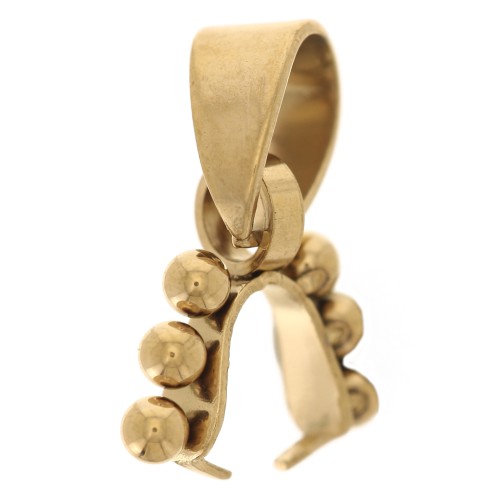 Clip per pendente da 15 mm con palline - Acciaio inossidabile 304 Dorato x1