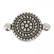 Separatore tondo lavorato 2 anelli 23 mm Placcatura argento antico x1|raw }}