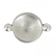 Separatore tondo lavorato 2 anelli 23 mm Placcatura argento antico x1