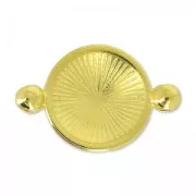 Separatore tondo lavorato 2 anelli 23 mm Dorato con oro fino con oro fino x1