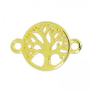 Separatore albero della vita 2 anelli 22 mm Dorato con oro fino con oro fino x1
