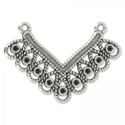 Separatore forma V 2 anelli 41 mm Placcatura argento antico x1