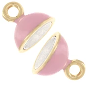 Chiusura a sfera magnetica in resina epossidica da 10 mm - Argento 925 Dorato con oro fino - Rosa chiaro