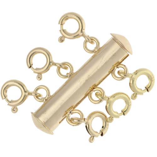 Chiusura magnetica scorrevole a 3 file 23 mm con fermagli - Argento 925 Dorato