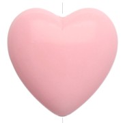 Perla cuore in resina opaca 17x18 mm - Rosa pallido x1|raw }}