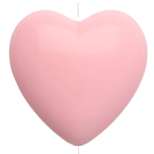 Perla cuore in resina opaca 17x18 mm - Rosa pallido x1