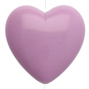 Perla cuore in resina opaca 17x18 mm - Viola chiaro x1