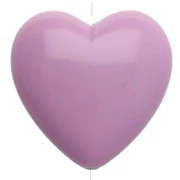 Perla cuore in resina opaca 17x18 mm - Viola chiaro x1