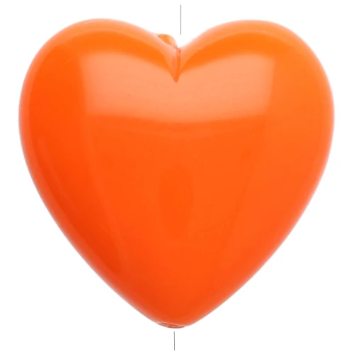 Perla cuore in resina opaca 17x18 mm - Arancione x1