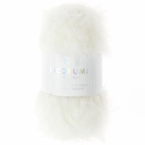 Filato di pelliccia sintetica Ricorumi Furry Rico Design Amigurumi- Bianco 001 x25g