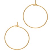 Orecchini a cerchio da decorare 25 mm - Filo 0,8 mm - Dorato con oro fino x2|raw }}