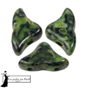 Perle di vetro Helios® di Puca® 6x10mm - Nero Verde Pietra x10g