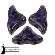 Perles en verre Hélios® par Puca® 6x10mm - Black Stony Violet x10g