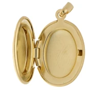 Pendente ovale portafoto 24x16 mm - motivo arabesco - placcato oro 3 micron x1