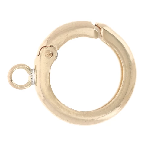 Moschettone rotondo da 10 mm con anello - Gold filled x1