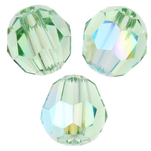 Perline rotonde PureCrystal 5000 4 mm - Peridot Shimmer x20