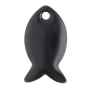 Zecchini in metallo e resina epossidica 14x8 mm - Nero x6