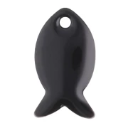 Zecchini in metallo e resina epossidica 14x8 mm - Nero x6