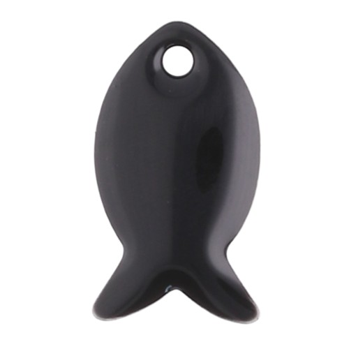 Zecchini in metallo e resina epossidica 14x8 mm - Nero x6