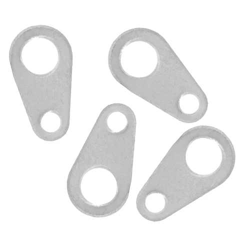 Elementi di fissaggio ovali 6x3 mm per chiusura - Argento x10