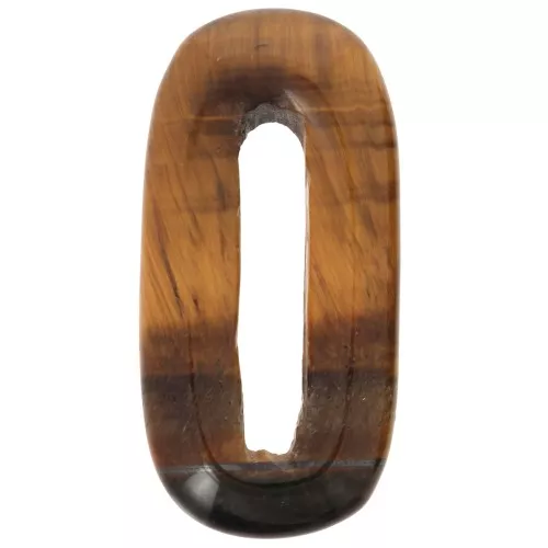 Pendente ovale in pietra semipreziosa 30x15 mm - Occhio di tigre x1