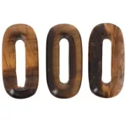 Pendente ovale in pietra semipreziosa 30x15 mm - Occhio di tigre x1