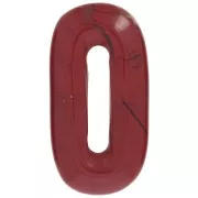 Pendentif ovale 30x15 mm en pierre gemme - Jaspe Rouge x1