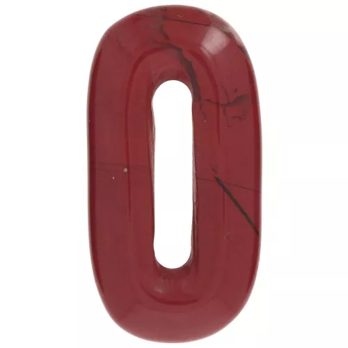 Pendente ovale in pietra semipreziosa 30x15 mm - Diaspro rosso x1