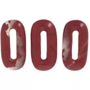 Pendente ovale in pietra semipreziosa 30x15 mm - Diaspro rosso x1