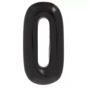 Pendentif ovale 30x15 mm en pierre gemme - Obsidienne noire x1