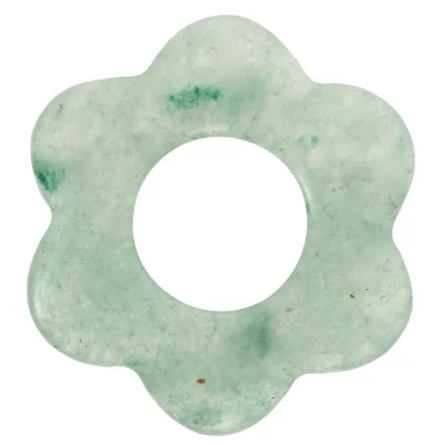 Pendente a forma di fiore in pietra semipreziosa da 20 mm - avventurina x1