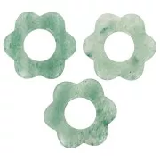 Pendente a forma di fiore in pietra semipreziosa da 20 mm - avventurina x1