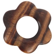 Pendente a fiore in pietra semipreziosa da 20 mm - Occhio di tigre x1|raw }}