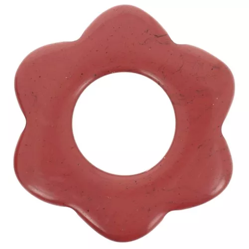 Pendente a forma di fiore in pietra semipreziosa da 20 mm - Diaspro rosso x1
