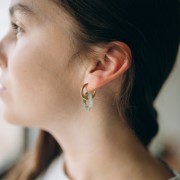 Pendente a forma di fiore in pietra semipreziosa da 20 mm - Diaspro rosso x1