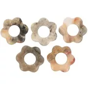 Pendente a fiore in pietra semipreziosa da 20 mm - Agata pazza x1