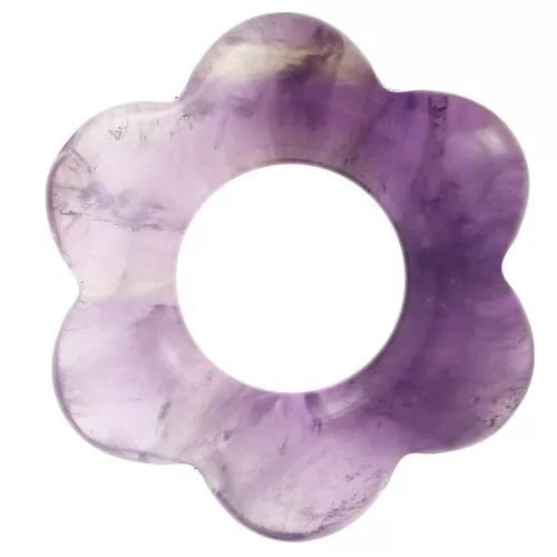 Pendente a forma di fiore in pietra semipreziosa da 20 mm - Ametista x1