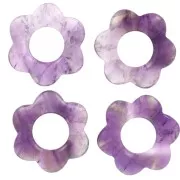 Pendente a forma di fiore in pietra semipreziosa da 20 mm - Ametista x1