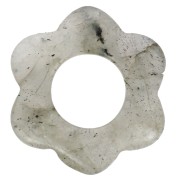 Pendente a forma di fiore in pietra semipreziosa da 20 mm - Labradorite x1|raw }}