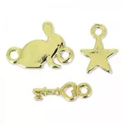 Assortimento di 3 ciondoli e intercalari Made by Me Coniglio dorato