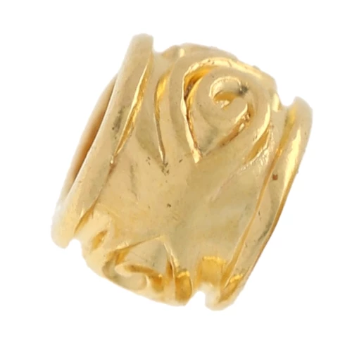 Tubi con fori grandi 3x3,5 mm - Dorato con oro fino x10